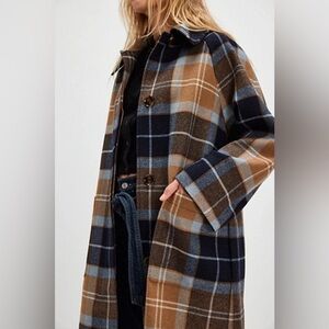 Barbour Kira Tartan Wool Car Coat Free People